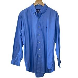 Ralph Lauren Men’s Cotton Oxford Blue Long Sleeve Dress Button Up Shirt 15 1/2